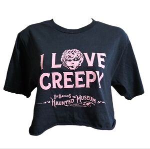 I Love Creepy Zak's Haunted Museum Black Peggy The Doll Crop Top